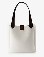 Bolso tipo shopper color blanco con detalles de serpiente para mujer