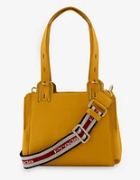 Bolso de hombro en piel color amarillo para mujer