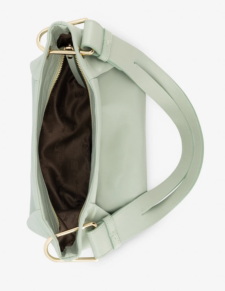 Bolso de hombro en piel verde para mujer