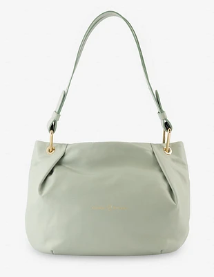 Bolso de hombro en piel verde para mujer