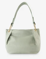 Bolso de hombro en piel verde para mujer