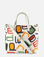 Bolso tipo shopper en color blanco con anagrama de letras Prada multicolor