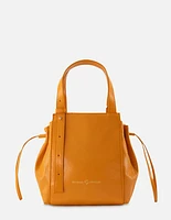 Bolso tipo saco en piel color naranja para mujer