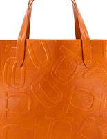 Bolso shopper anagrama letras Prada en piel color naranja para mujer