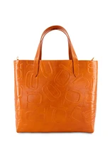 Bolso shopper anagrama letras Prada en piel color naranja para mujer