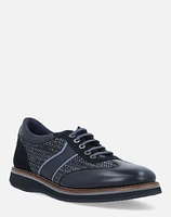 Oxford deportivo negro en piel y textil para hombre