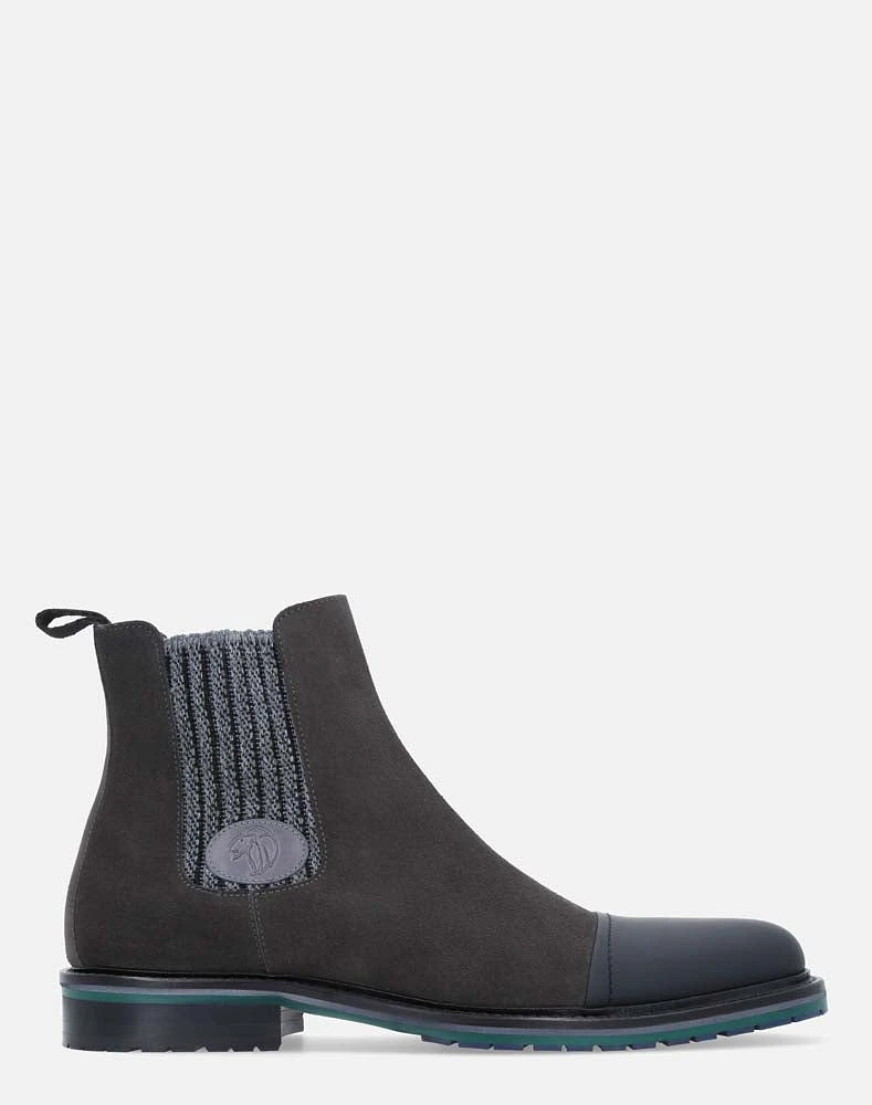 Bota chelsea gris punta de gomato para hombre