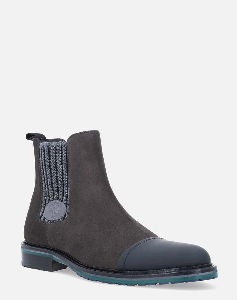 Bota chelsea gris punta de gomato para hombre