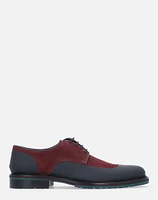 Zapato Blucher vino puntera de gomato para hombre