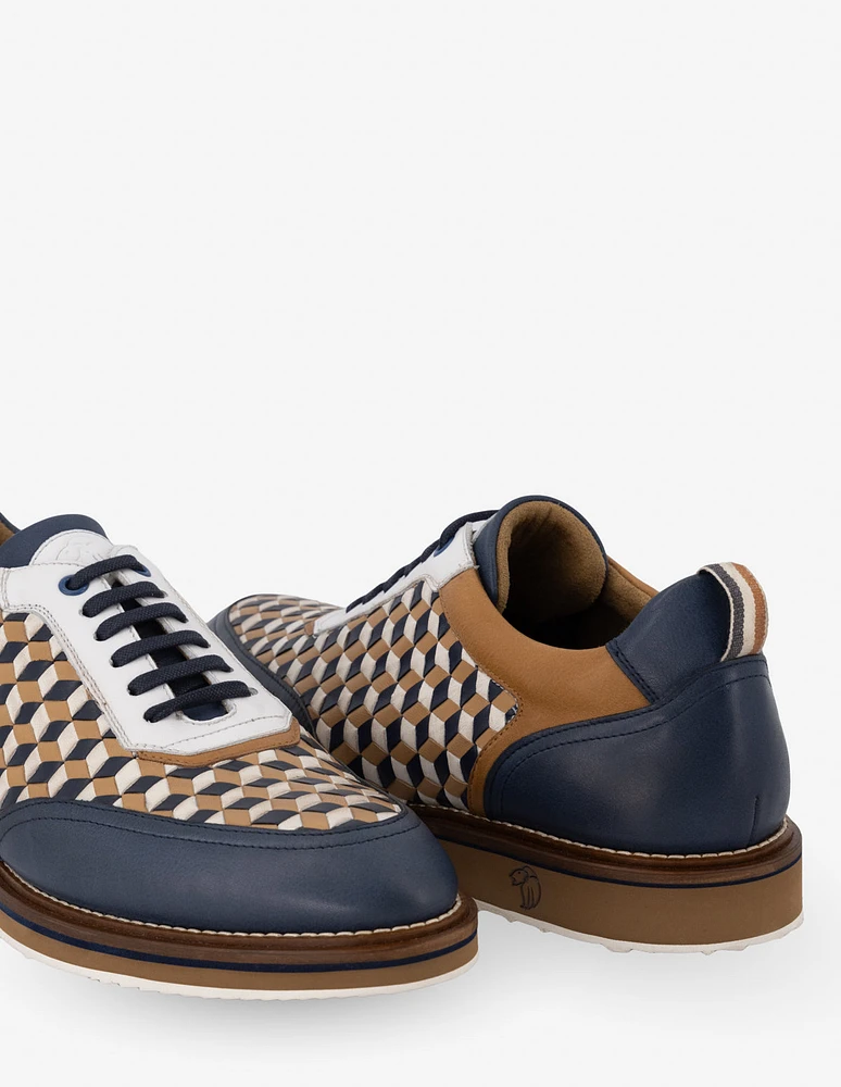 Oxford piel trenzada multicolor para hombre