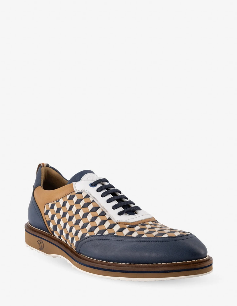 Oxford piel trenzada multicolor para hombre