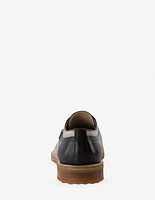 Blucher en piel y textil color negro para hombre