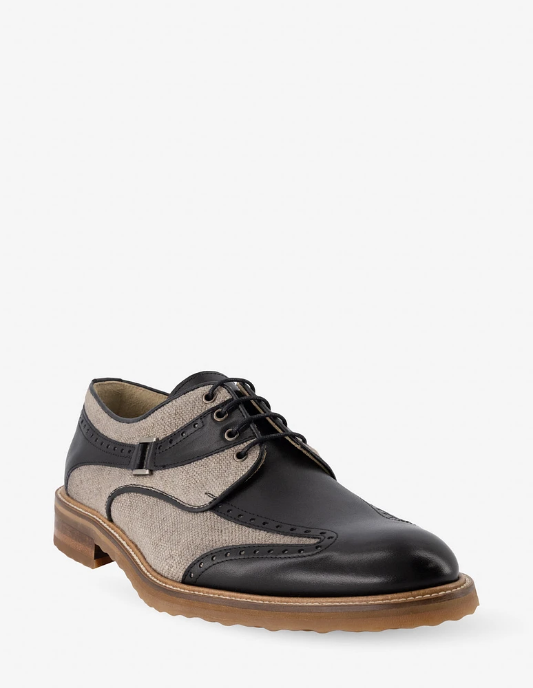 Blucher en piel y textil color negro para hombre