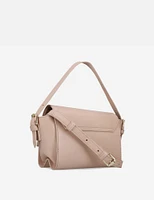 Bolso bandolera en piel napa color nude