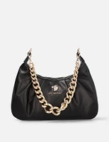 Bolso de hombro con maxi cadena en piel napa logo Prada