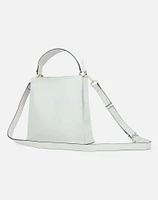 Bolso shopper en piel  blanca asa de hombro para mujer