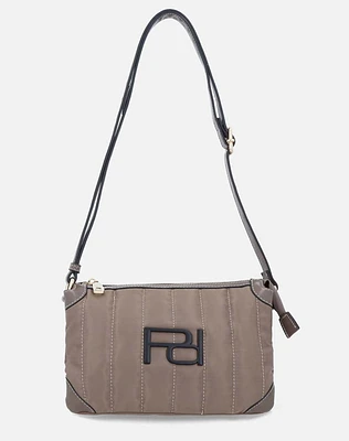 Bolso Bandolera en textil capitonado color beige para mujer