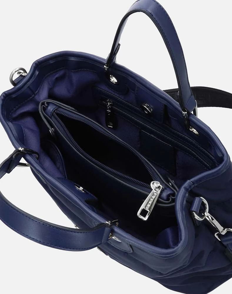 Bolso mini azul logo león prada para mujer