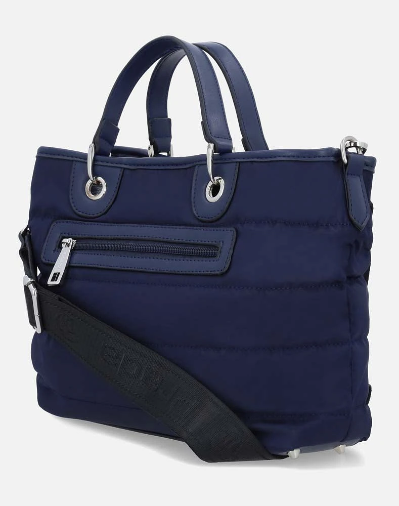 Bolso mini azul logo león prada para mujer