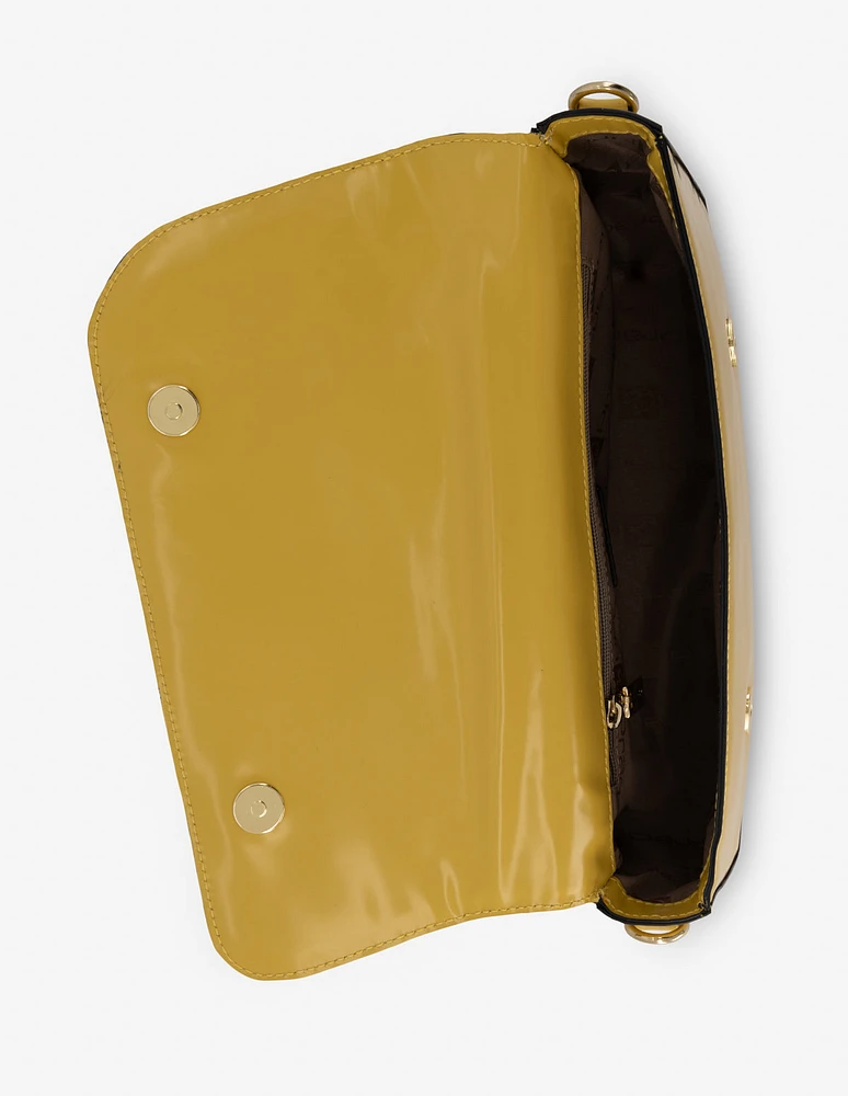 Bolso de hombro en piel florantik color amarillo asimétrico para mujer