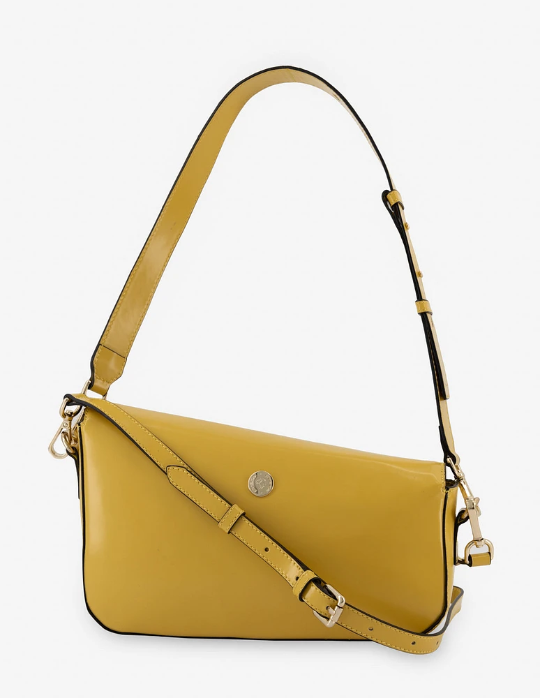 Bolso de hombro en piel florantik color amarillo asimétrico para mujer