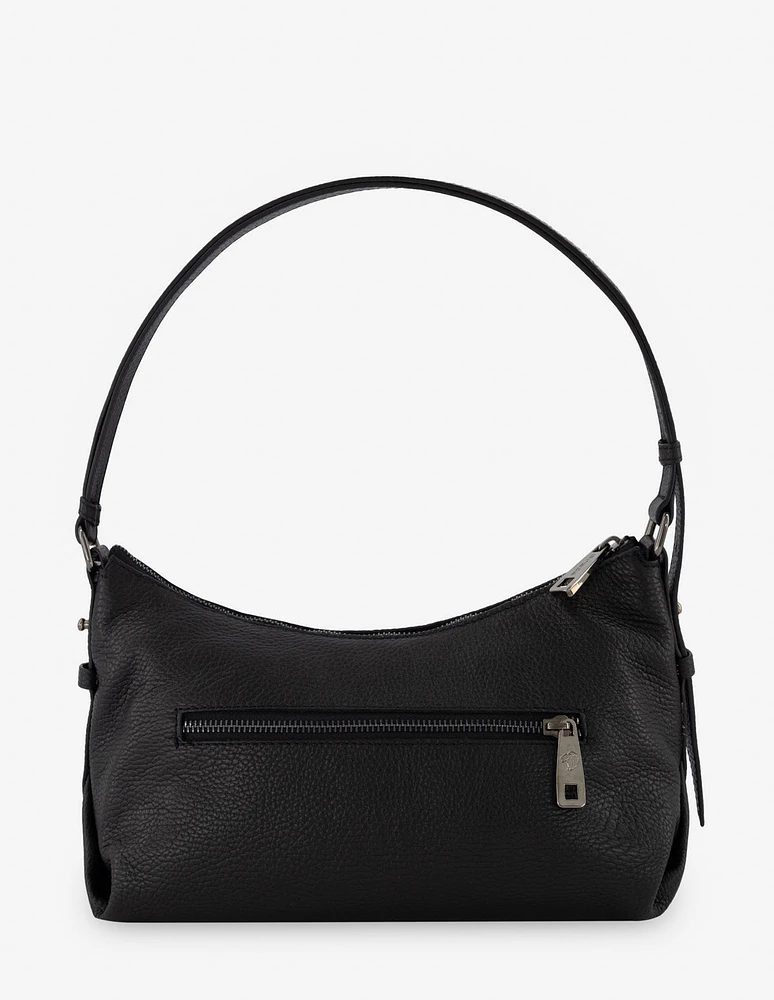 Bolso tipo bandolera en piel color negro para mujer