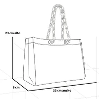 Bolso shopper en piel vegana capitonada color blanco para mujer