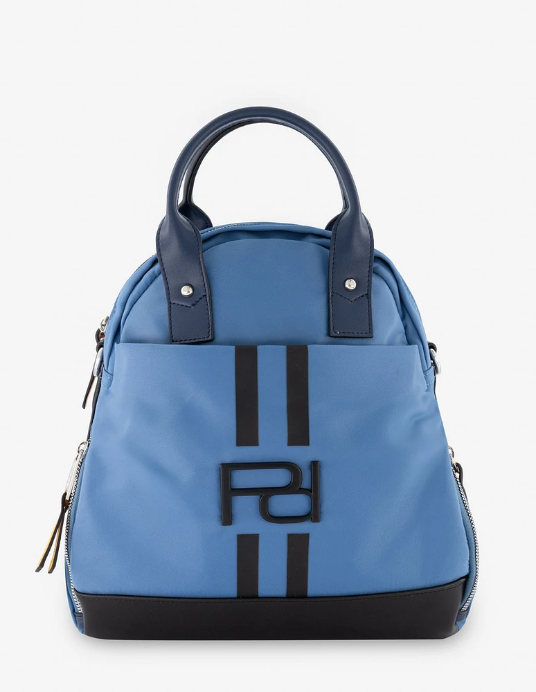 Mochila en nylon color azul con logo Pd para mujer