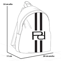 Mochila en nylon color dorado con logo Pd para mujer