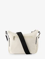 Bolso bandolera en nylon color blanco con letras Pd para mujer