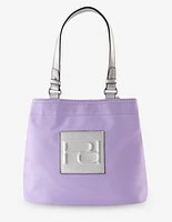 Bolso de mano en nylon color lila con letras Pd para mujer