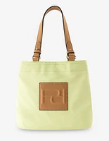 Bolso de mano en nylon color verde con letras Pd para mujer