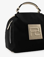 Mochila en nylon color negro con letras Pd para mujer