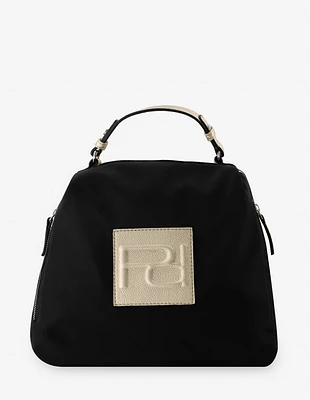 Mochila en nylon color negro con letras Pd para mujer