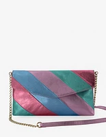 Bolso bandolera en piel metalizada multicolor para mujer