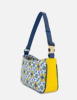 Bolso de hombro en textil con inspiración sartorial y piel multicolor para mujer