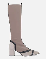 Bota en textil neopreno beige para mujer