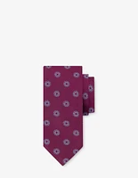 Corbata textil color vino con estampado de círculos en contraste