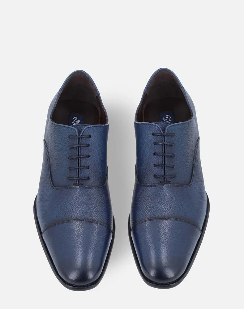 Zapato oxford marino en piel para hombre