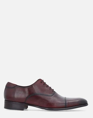 Zapato oxford vino en piel para hombre