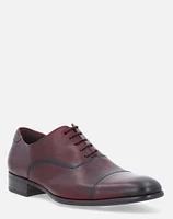 Zapato oxford vino en piel para hombre