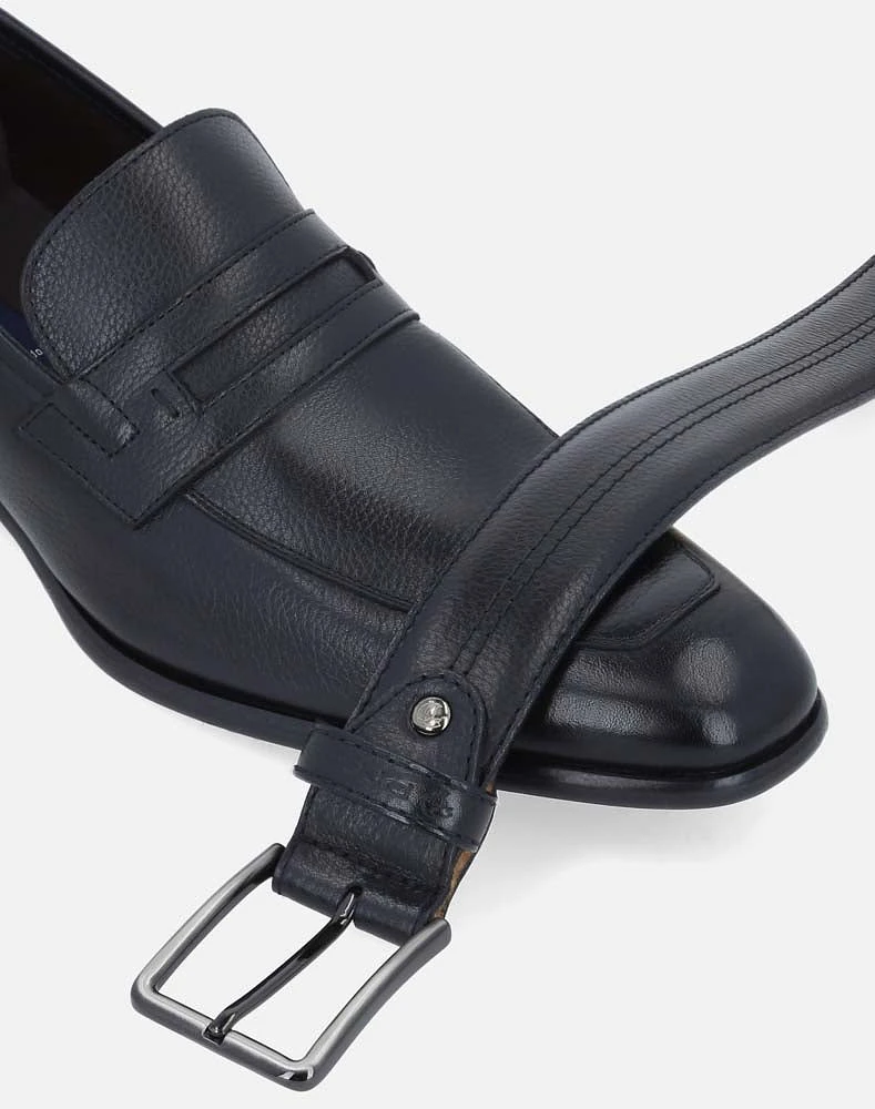 Mocasín negro en piel napa para hombre