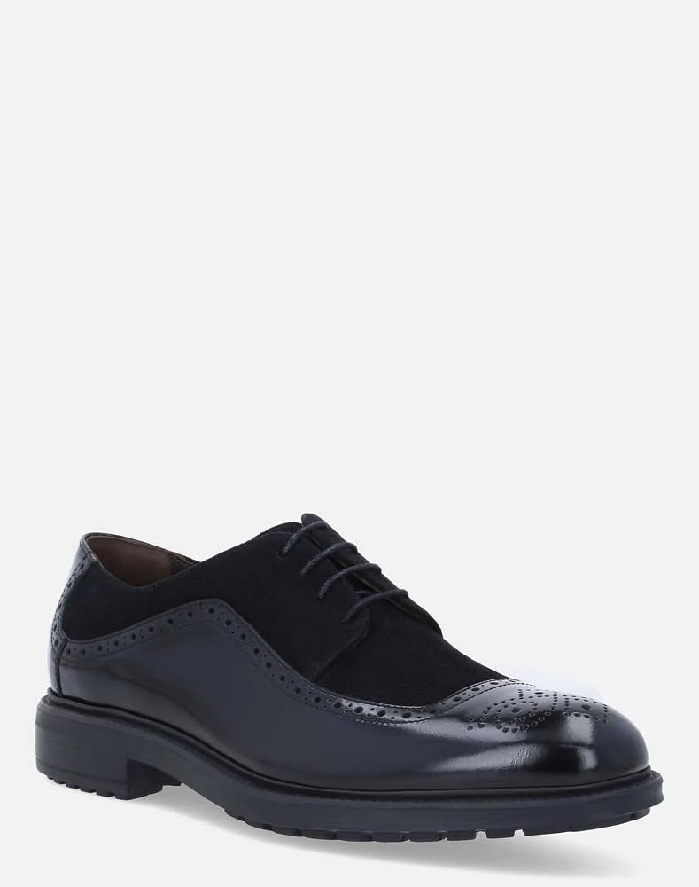 Zapato Blucher negro de ante para hombre