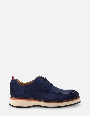 Zapato Bostoniano en piel ante color azul para hombre