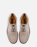 Zapato Blucher en piel ante color gris para hombre