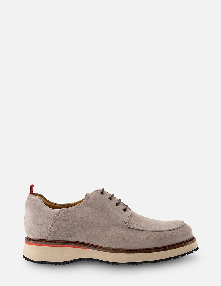 Zapato Blucher en piel ante color gris para hombre