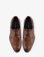 Blucher formal en piel napa color cuero con calado para hombre