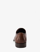 Blucher formal en piel napa color cuero con calado para hombre