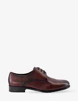 Blucher formal en piel napa color vino con calado para hombre