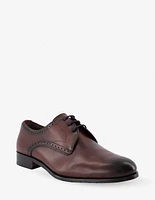 Blucher formal en piel napa color vino con calado para hombre